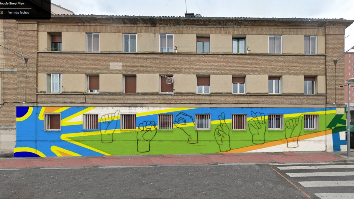 ASORNA culmina la Semana Internacional de las Personas Sordas con un mural colectivo en su fachada