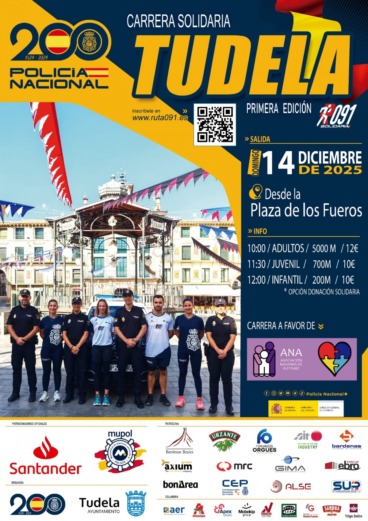 Tudela se prepara para la I Carrera Solidaria Ruta 091 en beneficio de la Asociación Navarra de Autismo (ANA)