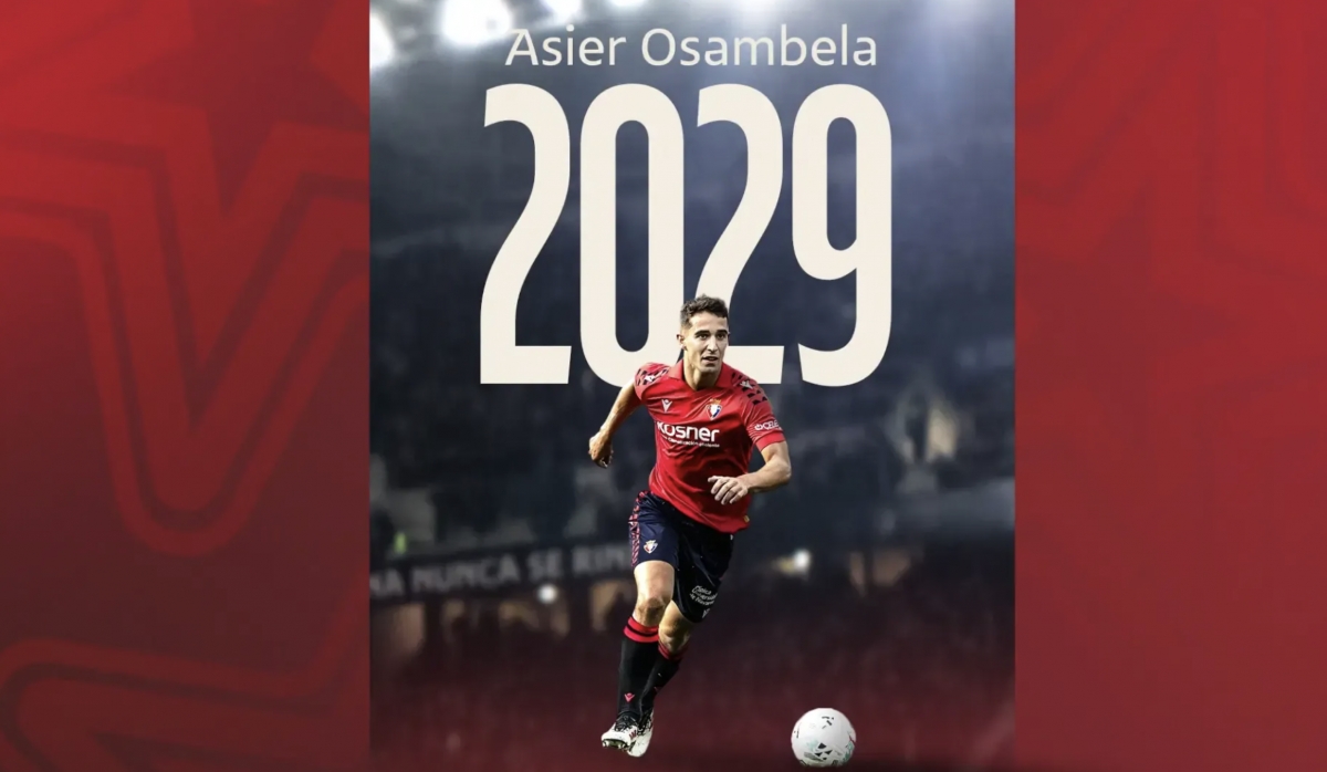 Osasuna renueva a Asier Osambela hasta 2029 con una cláusula de 15 millones de euros