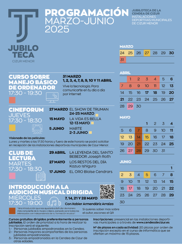 La Jubiloteca de la Cendea de Cizur lanza un completo programa cultural y formativo para sus mayores