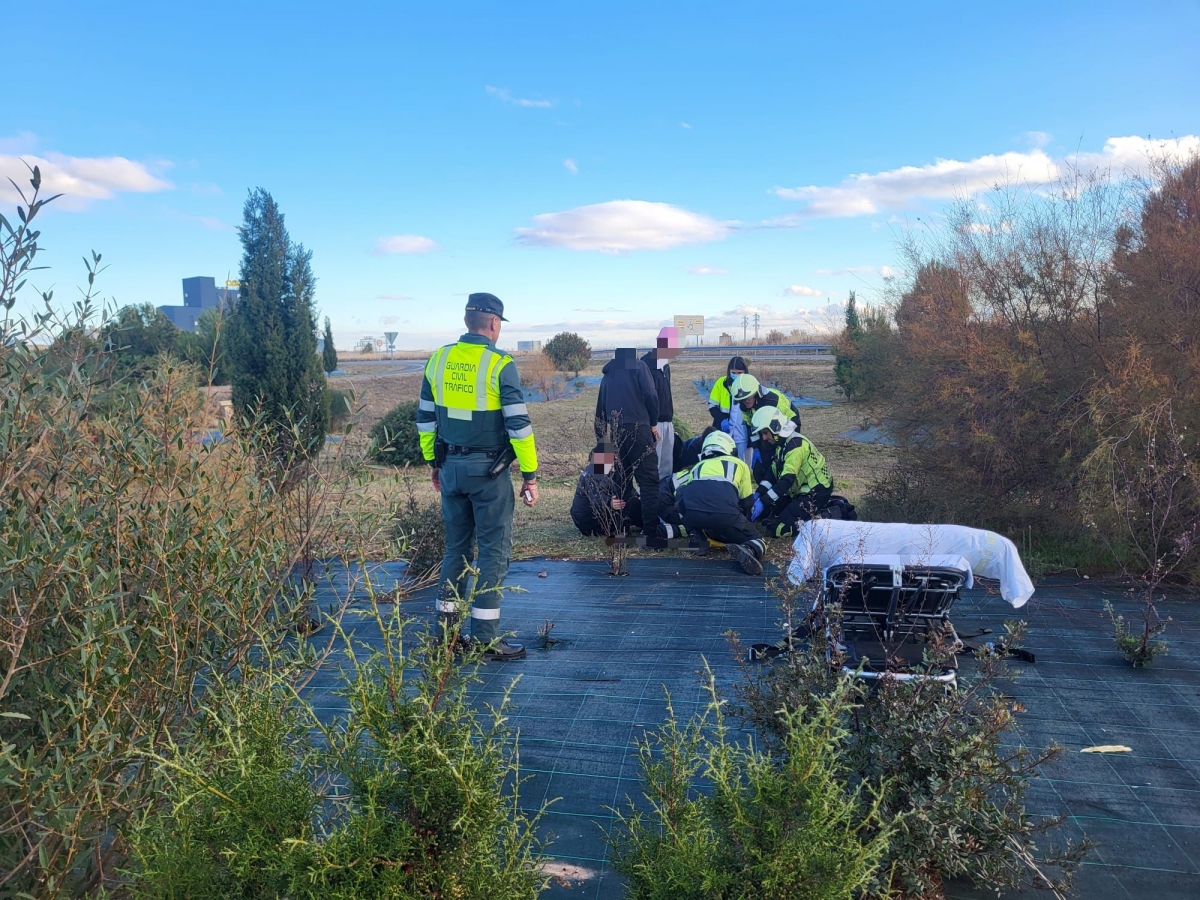Un joven de 18 años, herido con pronóstico reservado en una colisión por alcance en la NA-134 en Mendavia