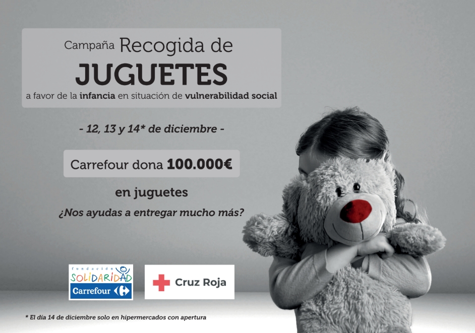 Los hipermercados de Carrefour en Pamplona y Tudela volverán a recoger juguetes nuevos para la infancia vulnerable