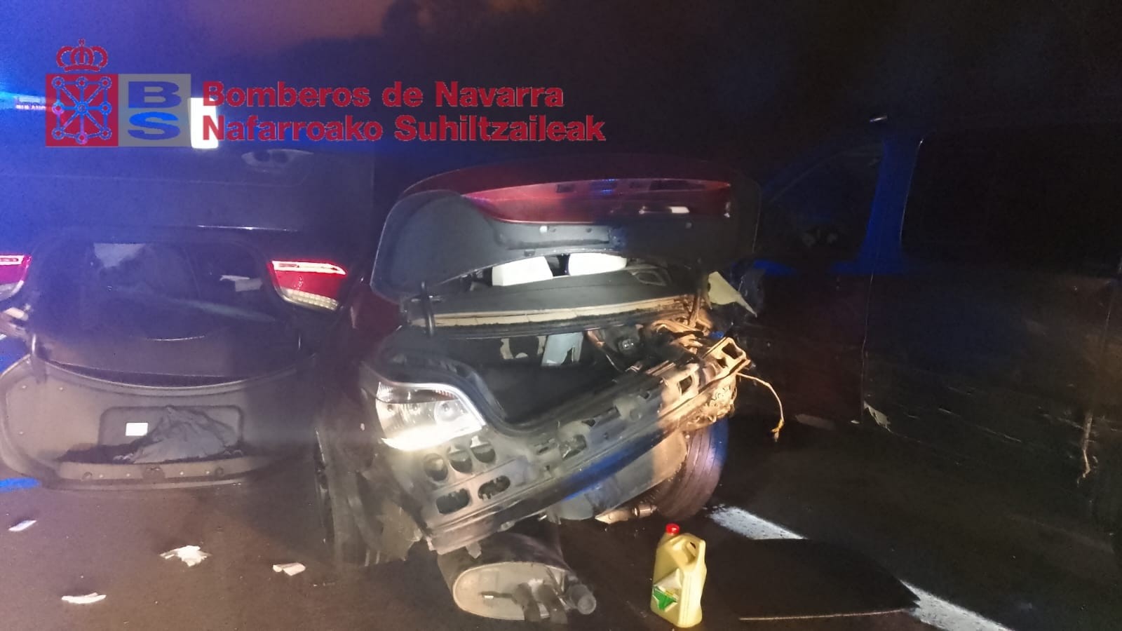 Cuatro heridos leves en una colisión múltiple de cuatro vehículos en la A-15, en Cordovilla