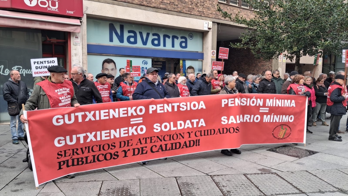 Los pensionistas navarros salen este lunes a la calle para exigir la revalorización automática conforme al IPC