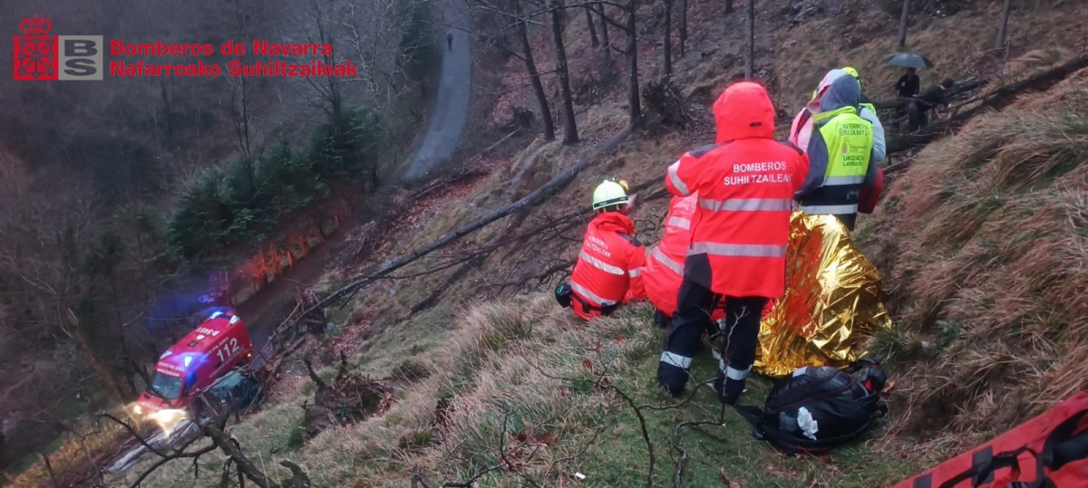 Herido un anciano,  de 82 años,  tras caer por una cuesta en Petxi, en Goizueta