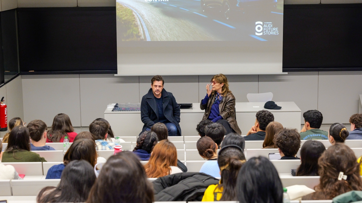 Kike Maíllo y María Ripoll animan a los alumnos de la Universidad de Navarra a “arriesgar sin miedo” en su salto al cine