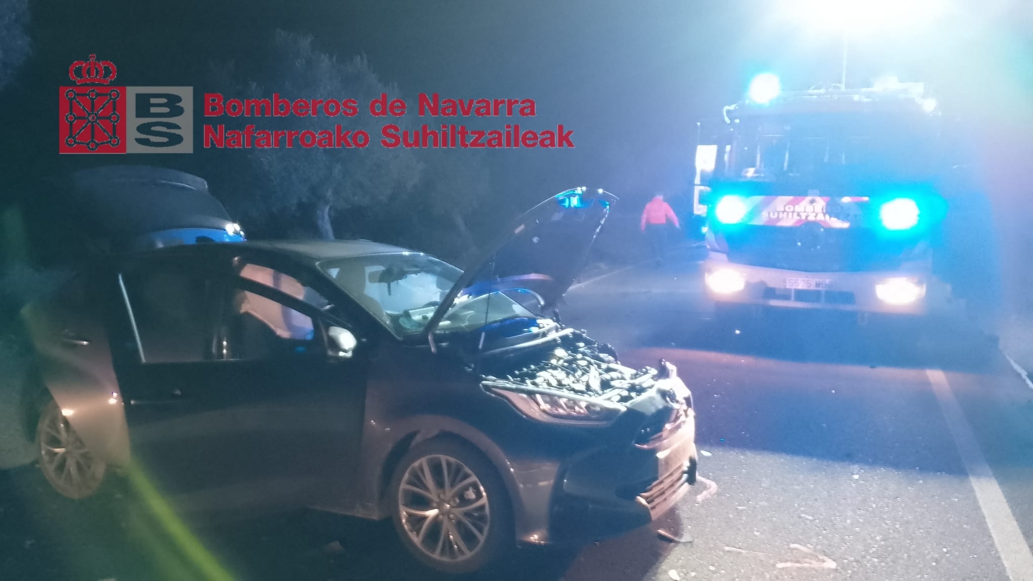 Cinco heridos tras una colisión múltiple en la vía Romana de Cascante