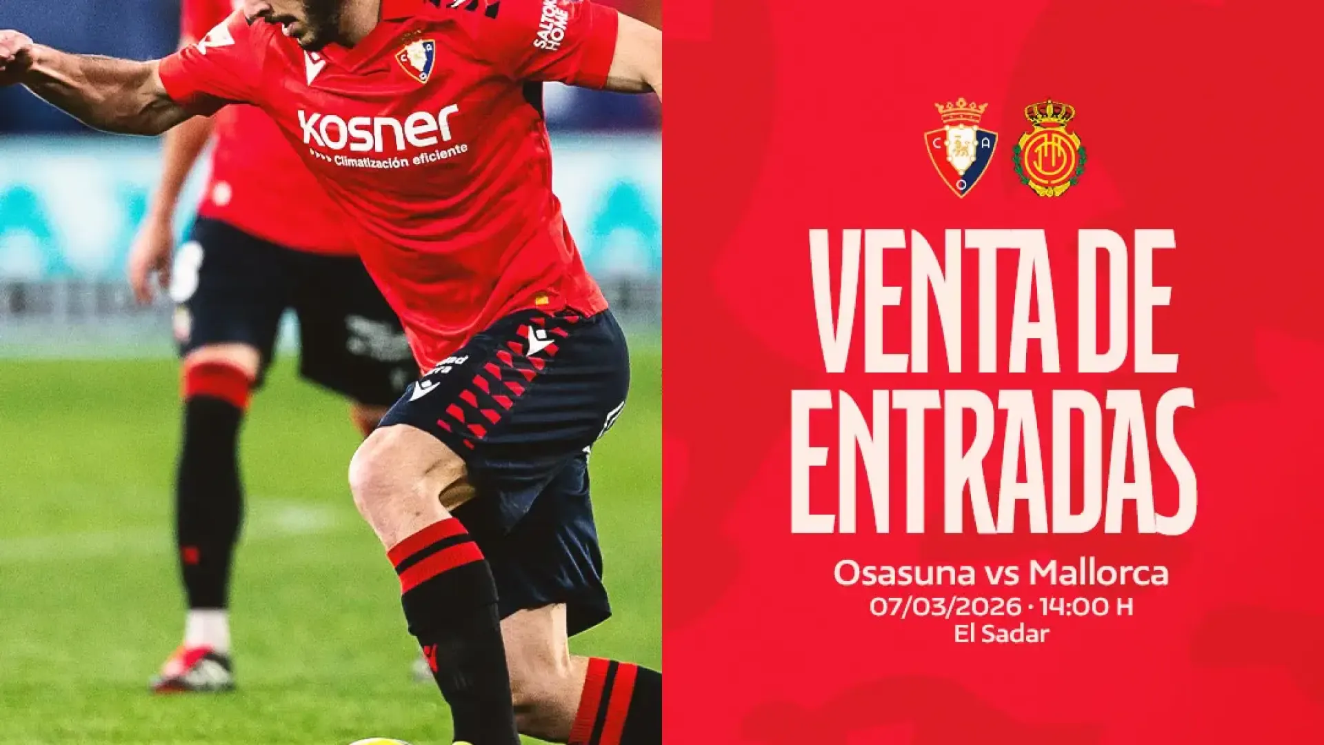 Osasuna ofrece la devolución de las entradas adquiridas tras el cambio de horario del Osasuna-Mallorca por La Liga