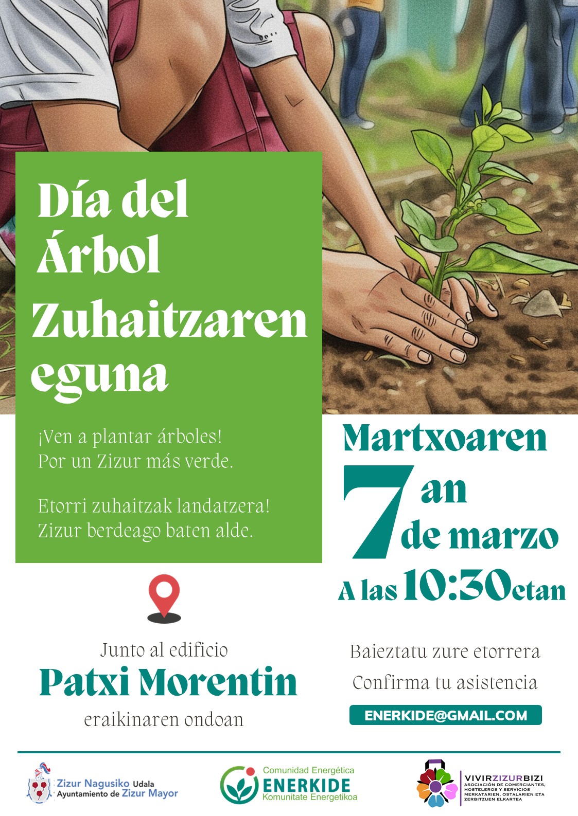 Zizur Mayor invita a la ciudadanía a una plantación popular para celebrar el Día del Árbol el próximo 7 de marzo