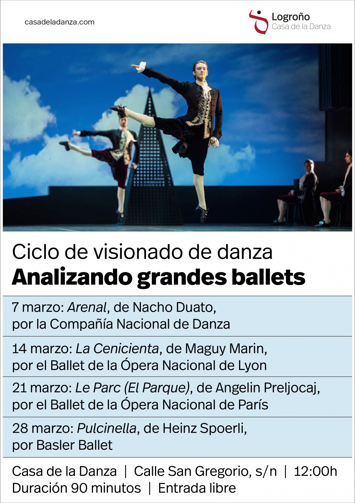 La Casa de la Danza de Logroño inicia el ciclo ‘Analizando grandes ballets’ con proyecciones en pantalla grande