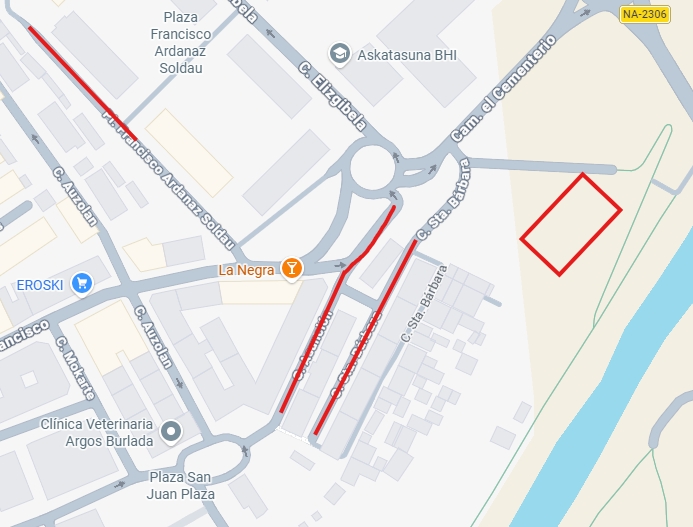 Restricciones de aparcamiento en las calles Santa Bárbara y La Asunción de Burlada por el rodaje de una película