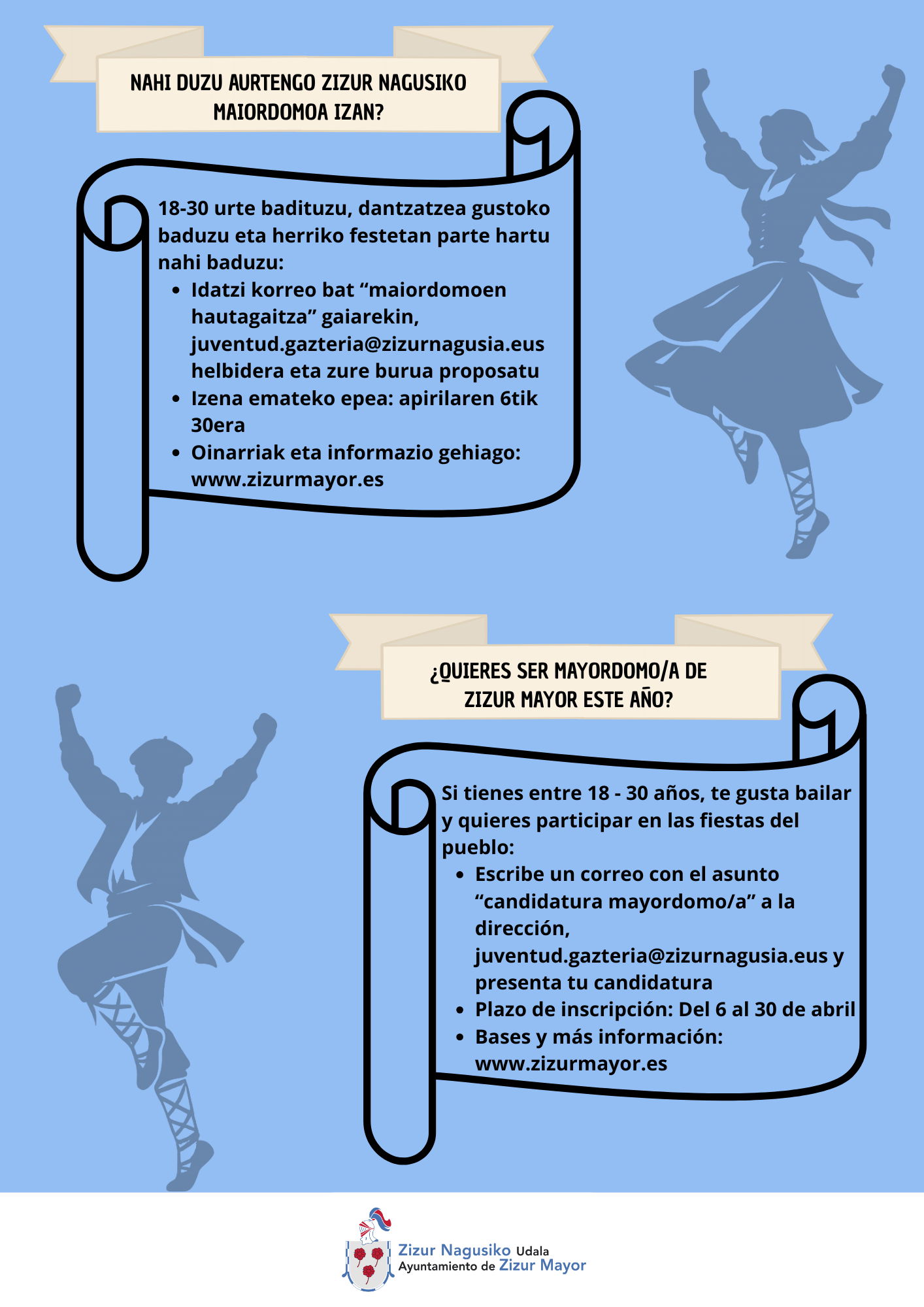 Zizur Mayor recupera la tradición de los mayordomos y mayordomas para representar a la juventud en las fiestas