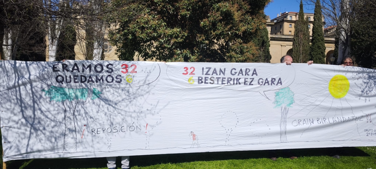 Vecinos del Segundo Ensanche denuncian la pérdida de arbolado en el parque Serapio Esparza y reclaman más sombra 