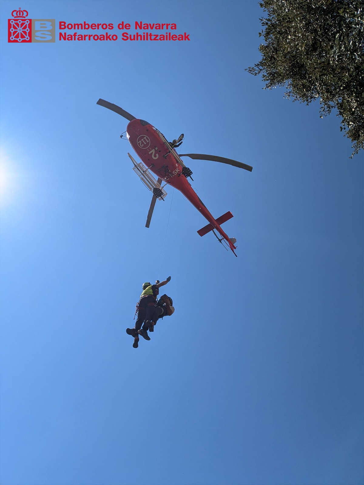 Rescatada una ciclista de 53 años tras caerse en una pista forestal cerca de Izcue, en la Cendea de Olza
