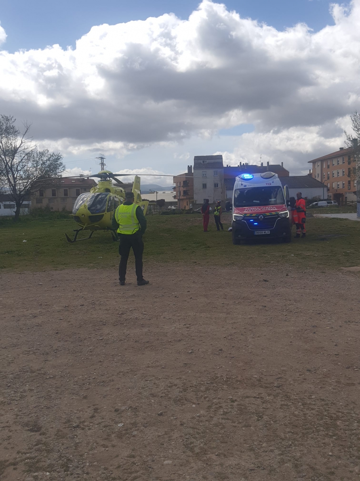 Evacuado en helicóptero un joven, de 21 años, tras sufrir una crisis cardíaca en Mendavia