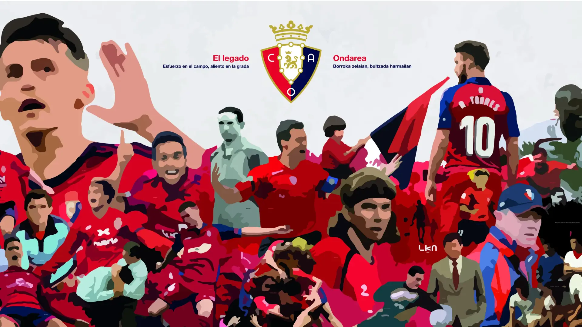 Osasuna y LKN rinden homenaje a sus 105 años de historia con el mural “El Legado–Ondarea” en El Sadar