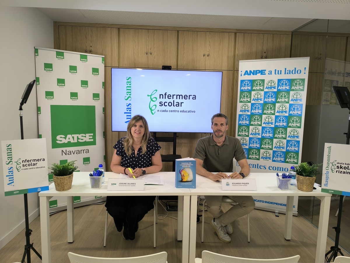 SATSE y ANPE piden una enfermera escolar en cada colegio e instituto de Navarra
