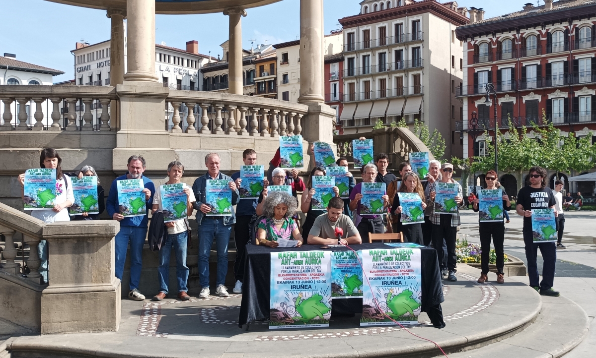 Colectivos anti TAV llaman a organizaciones navarras a sumarse a un manifiesto contra el tren de alta velocidad