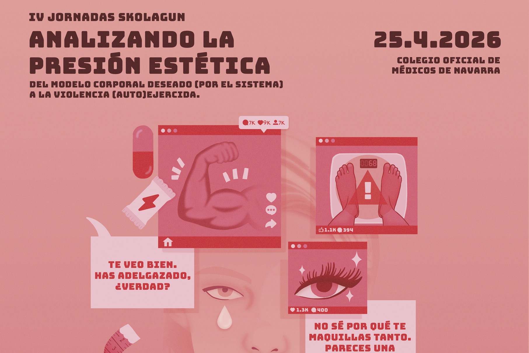 Una jornada analiza este sábado en Pamplona cómo la presión estética en redes daña la salud mental de los adolescentes