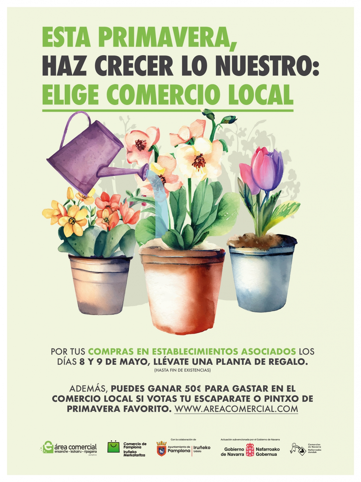Los comerciantes del Ensanche-Lezkairu y Erripagaña regalan plantas y organizan una ruta de pinchos