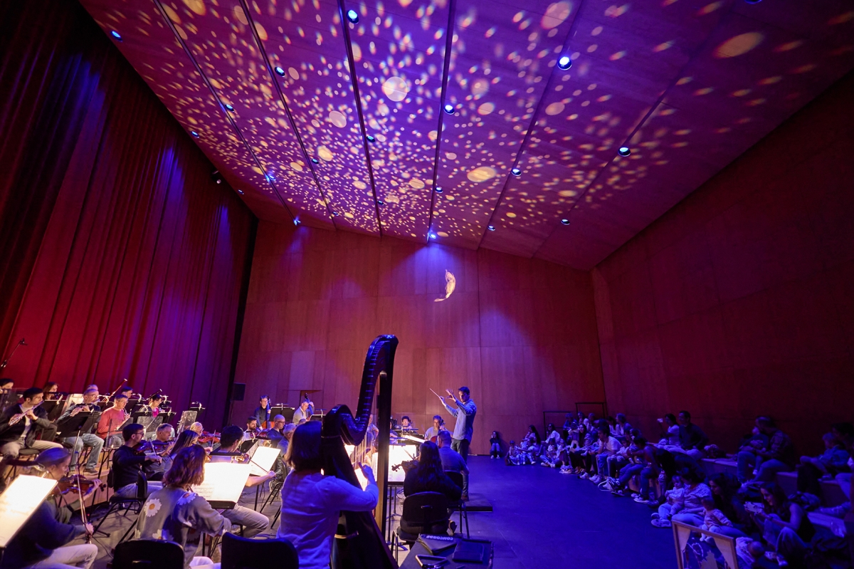 40 bebés viven un concierto de la Orquesta Sinfónica en el escenario del Baluarte