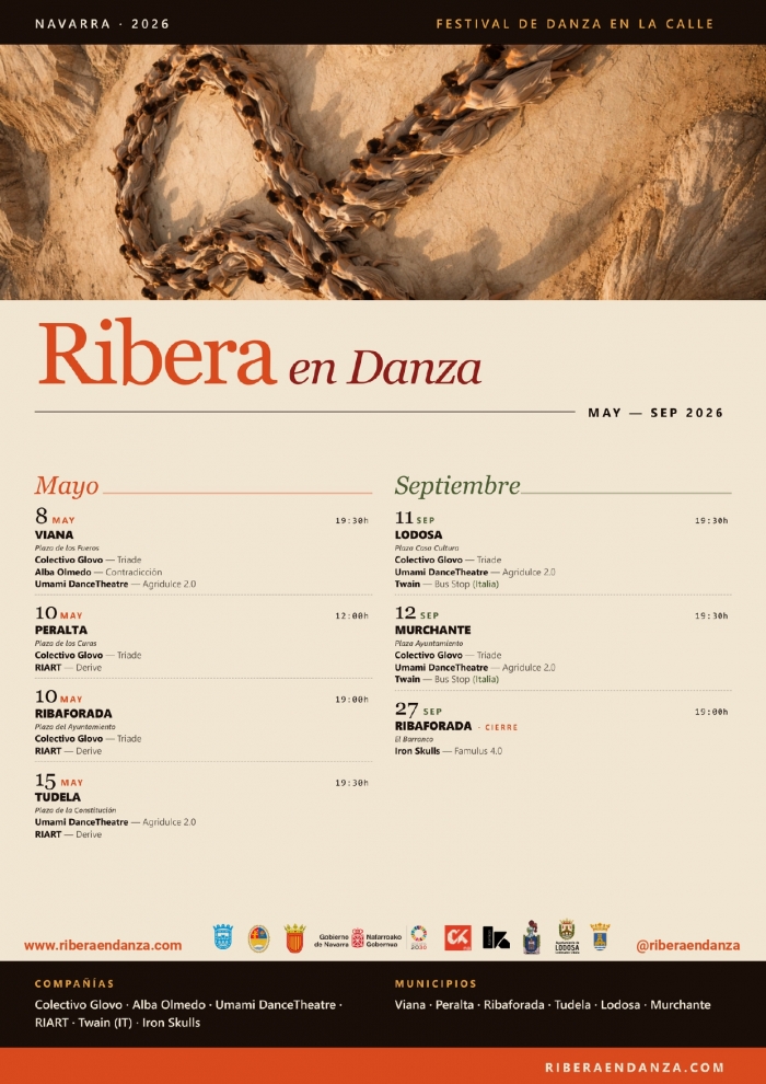 El festival Ribera en Danza llega a Tudela con espectáculos de danza contemporánea y un taller infantil de parkour