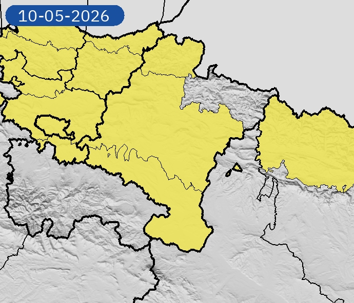 Navarra, en alerta amarilla por tormentas y lluvia este domingo por la tarde