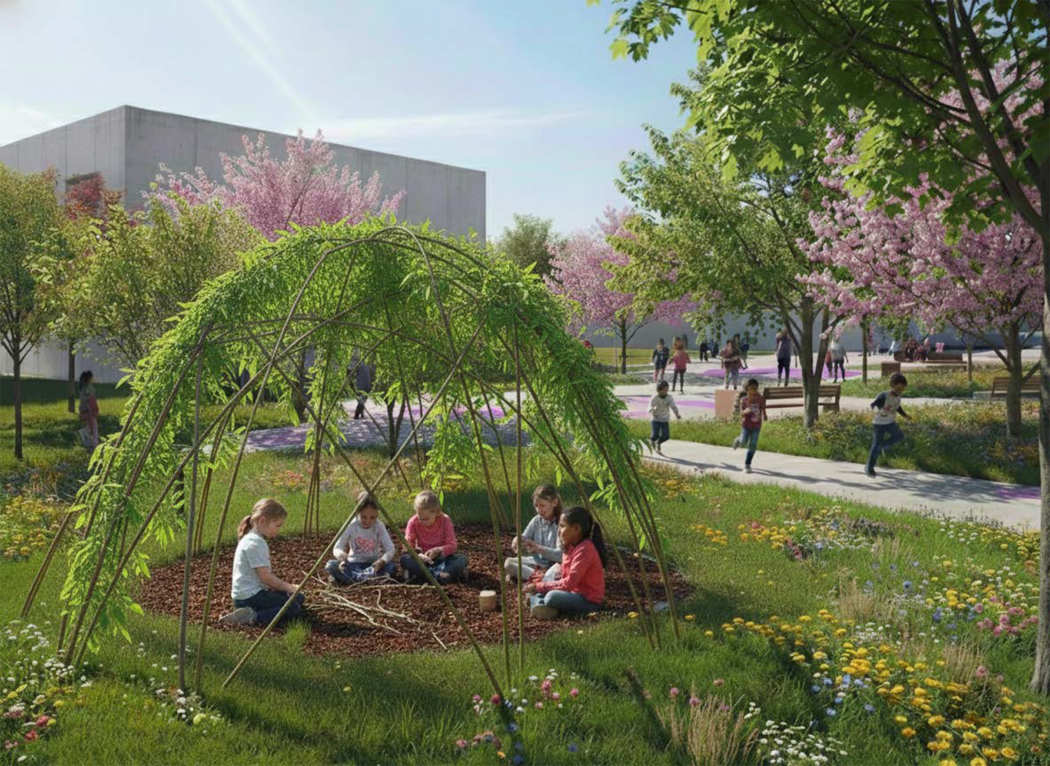 Pamplona avanza en la renaturalización de patio con proyectos en los colegios de San Francisco y Rochapea