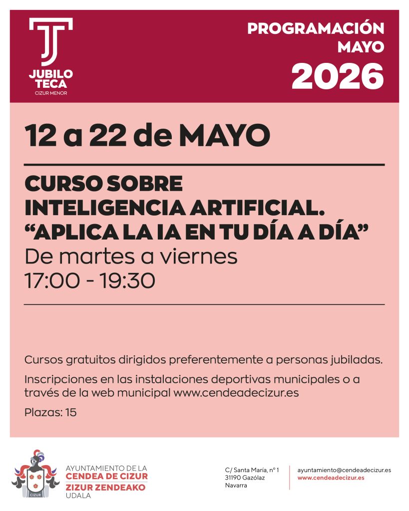 La Jubiloteca de Cizur Menor organiza un curso gratuito sobre el uso práctico de la inteligencia artificial