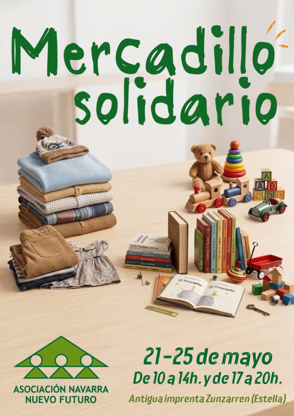 El Mercadillo Solidario de Nuevo Futuro vuelve a Estella del 21 al 25 de mayo por las fiestas del Puy