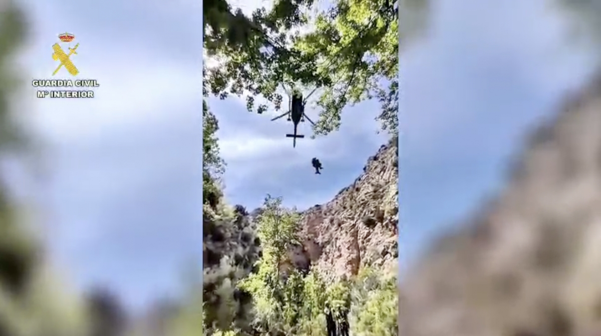 Un senderista navarro es rescatado en helicóptero en el barranco Valcongosto tras sufrir mareos durante una ruta