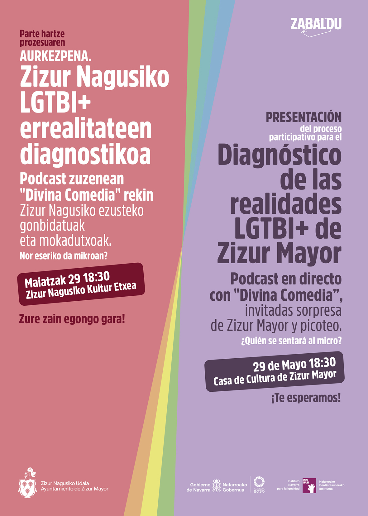 Zizur Mayor abre “Zabaldu”, un proceso participativo para escuchar la diversidad sexual y de género del municipio