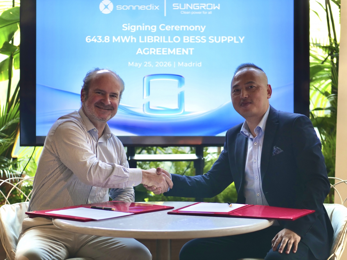 Sungrow y Sonnedix firman un acuerdo de suministro para el proyecto  standalone Librillo BESS de 643,8 MWh en Chile