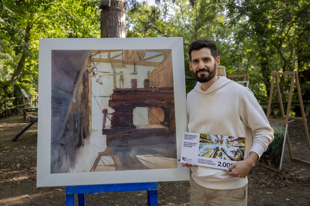 El pamplonés Mikel Sanz gana el XXVI Concurso de Pintura al Aire Libre de la Mancomunidad 