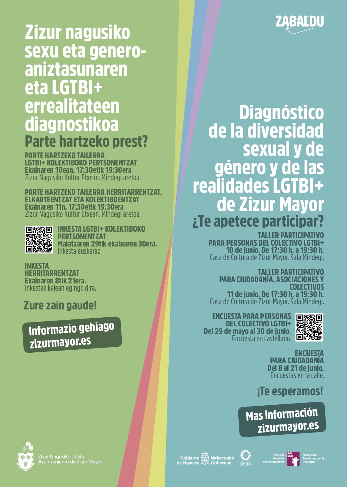 Continúa el proceso participativo “Zabaldu” para tener un diagnóstico LGTBI+ en Zizur