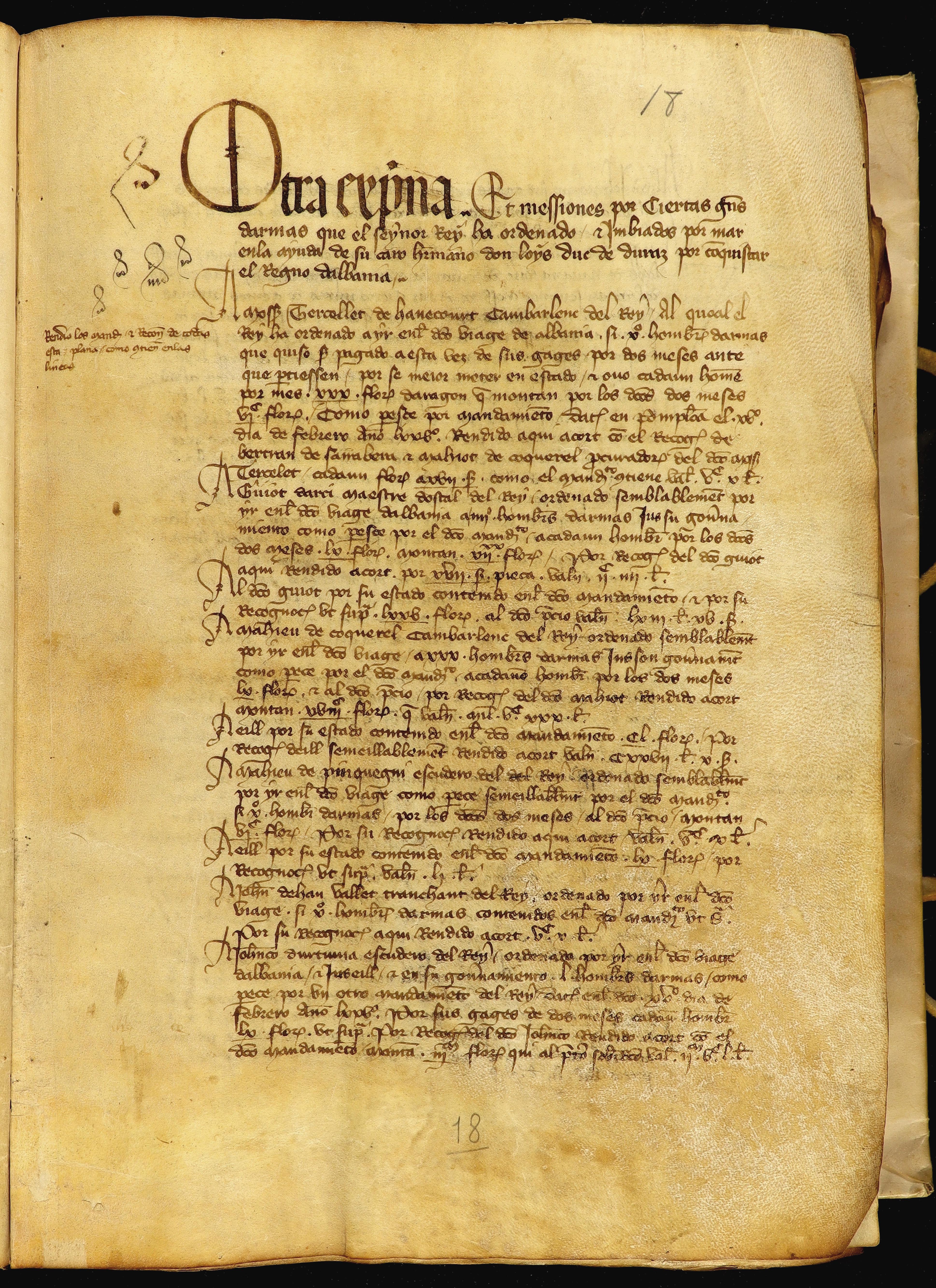 El Archivo de Navarra dedica su microexposición de junio a los 650 años de la conquista de Albania