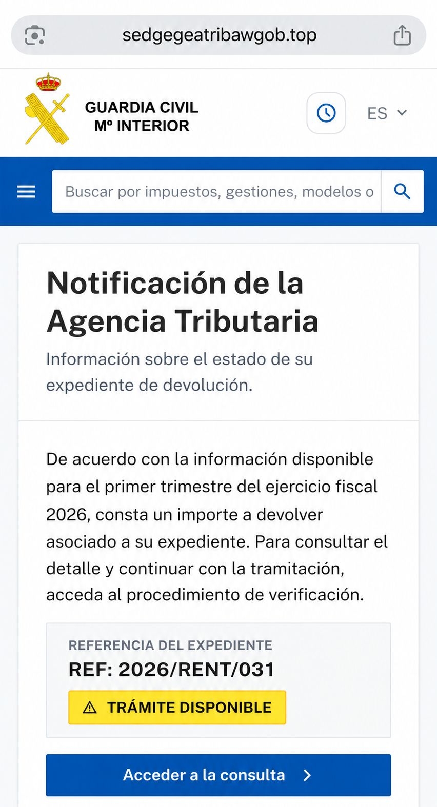 Alertan de una oleada de SMS fraudulentos que suplantan a la Hacienda estatal aprovechando la campaña de la renta
