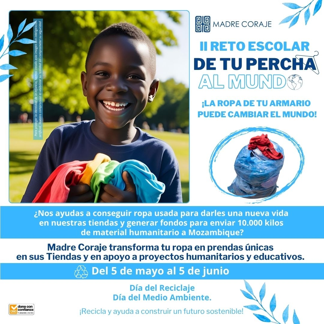 Más de 1.600 estudiantes navarros recogen 672 kilos de ropa usada para Madre Coraje en su segundo reto escolar solidario