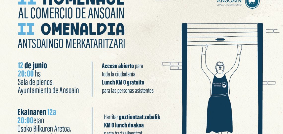 El Ayuntamiento de Ansoáin celebra el segundo homenaje al comercio local con un reconocimiento a dos negocios