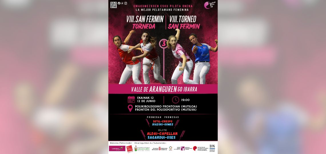 El frontón de Mutilva acoge un partido del VIII Torneo de San Fermín de pelota mano femenina profesional