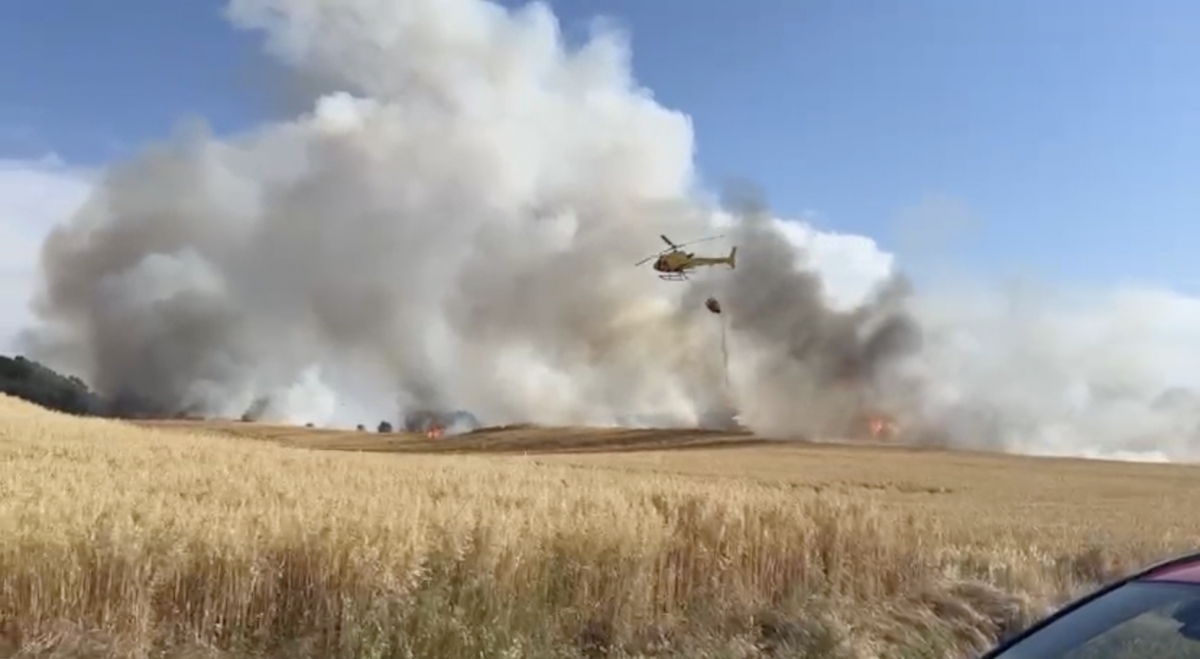 El incendio forestal de la Cendea de Olza queda extinguido tras casi tres días de trabajo