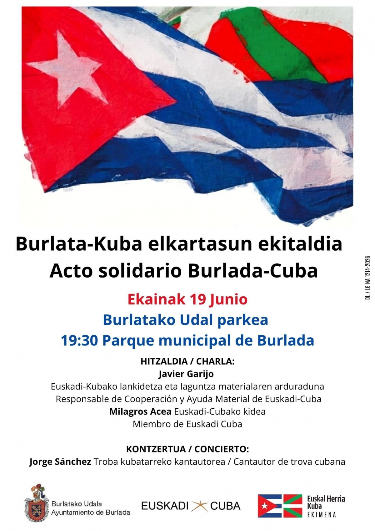 Burlada celebra este viernes un acto de solidaridad con Cuba en el Parque Municipal