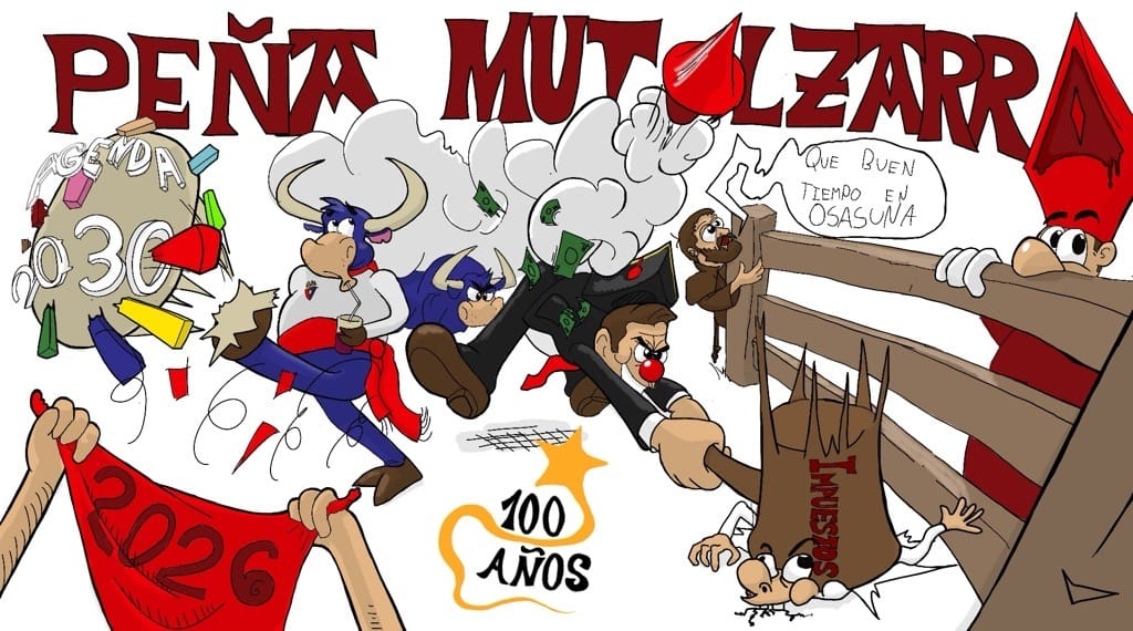 La Peña Mutilzarra prepara su XXIX Riau-riau  y presenta su pancarta para Sanfermines