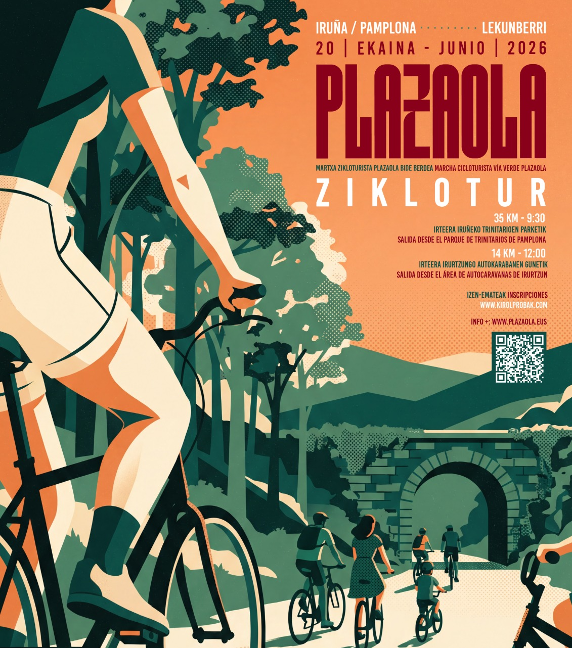 La Marcha Cicloturista Plazaola recorrerá este sábado los 35 kilómetros hasta Lekunberri siguiendo el trazado del tren