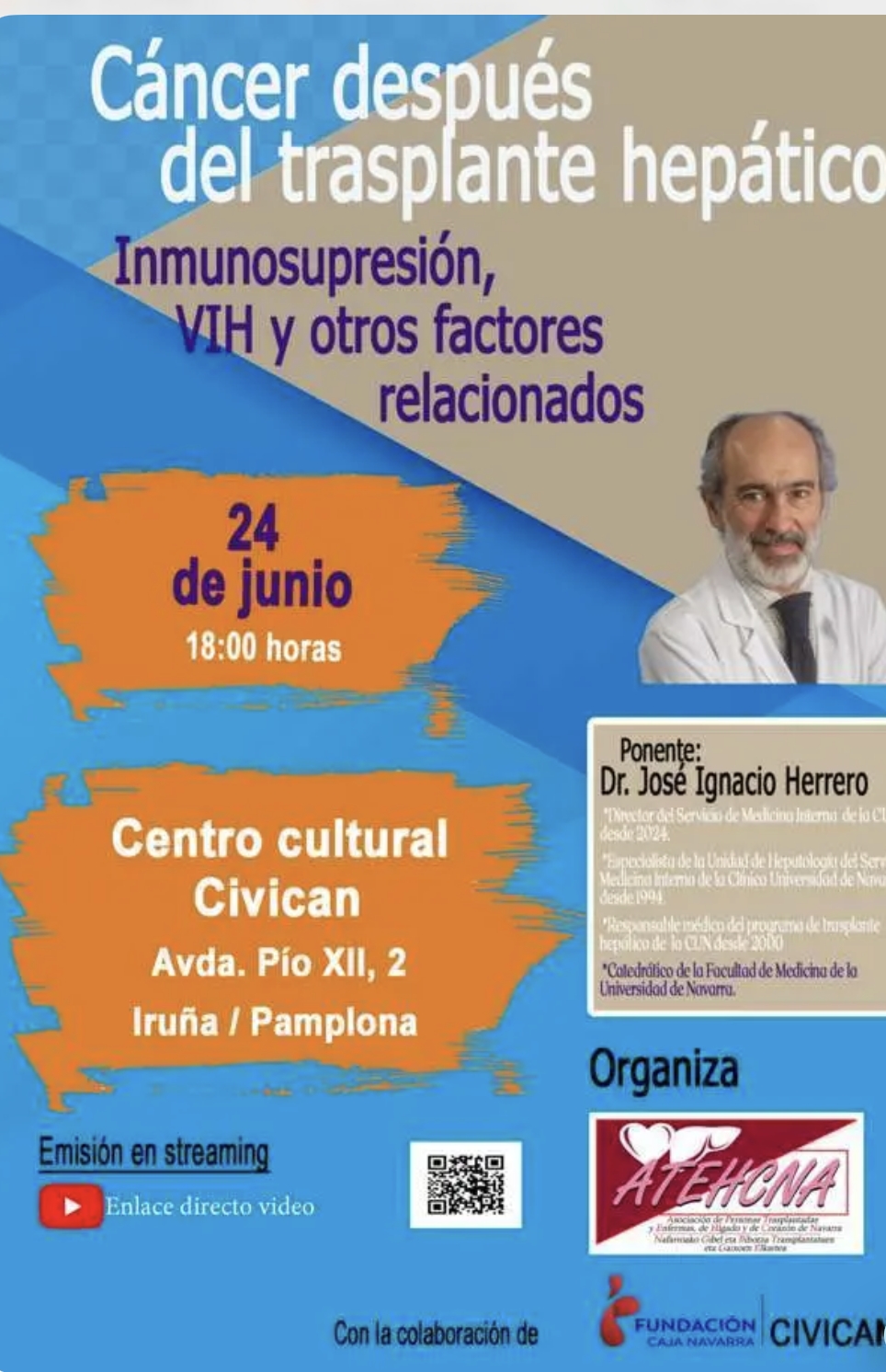 Uno de cada seis trasplantados de hígado puede desarrollar cáncer, alerta un experto de la Clínica Universitaria 