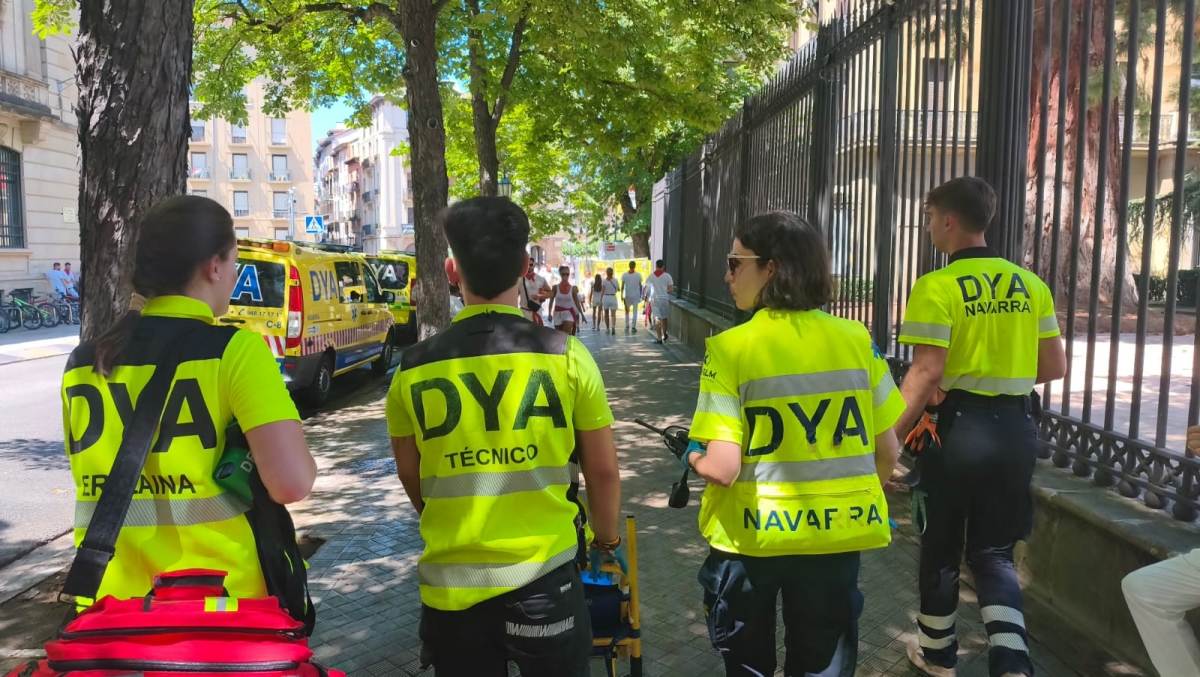 DYA Navarra atiende a 7 corredores en el primer encierro de los Sanfermines, protagonizado por Fuente Ymbro