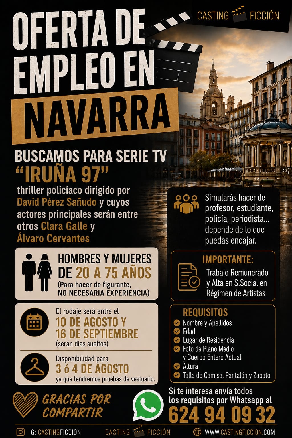 Buscan figurantes en Navarra para la serie de televisión 
