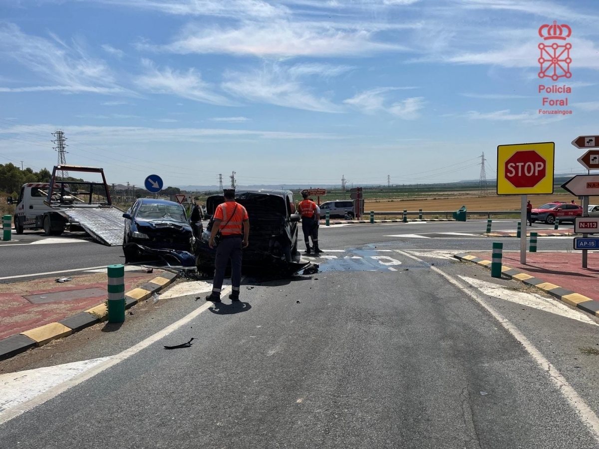 Un accidente con un herido en el cruce de Los Abetos en Navarra obliga a extremar la atención al volante