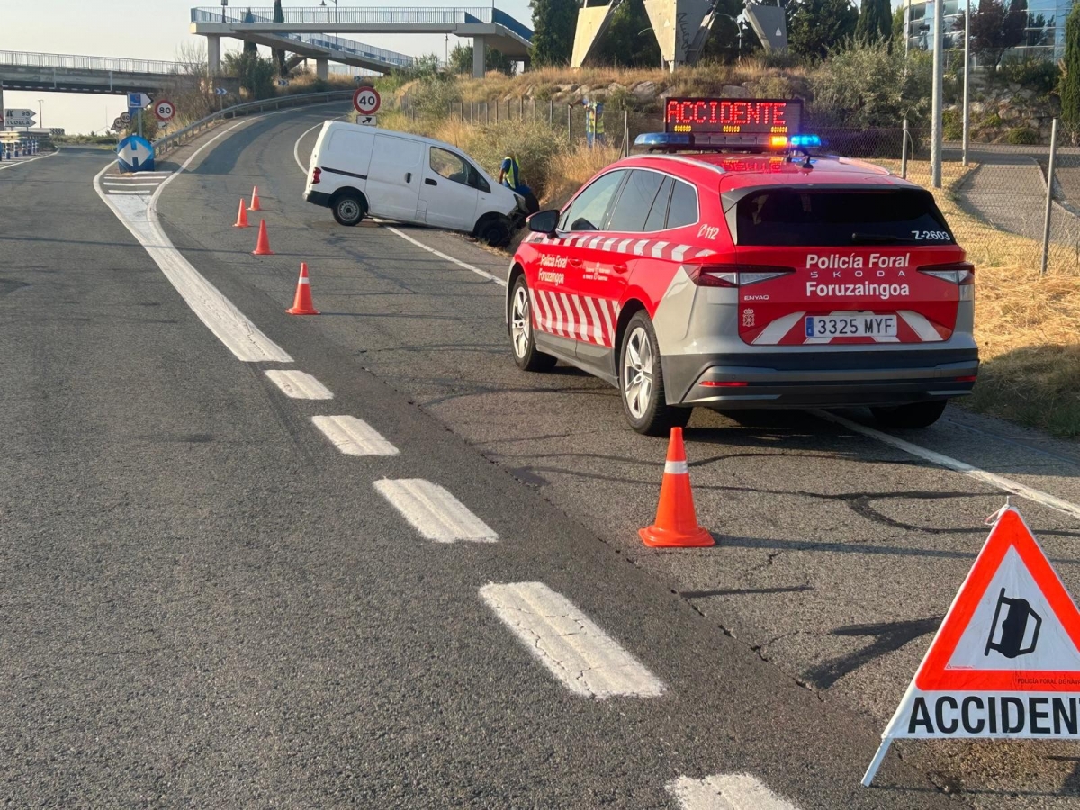 Policía Foral denuncia a dos hermanos en Tudela tras dar positivo en un accidente en la autovía del Ebro