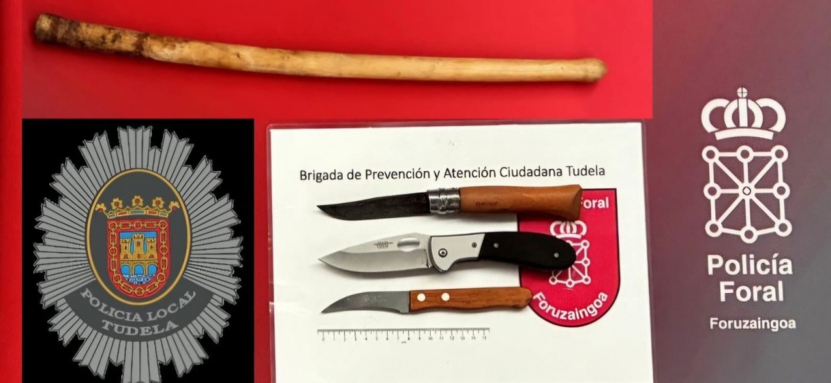 Policía Foral y la Policía Local de Tudela incautan cuatro armas en los primeros días de fiestas